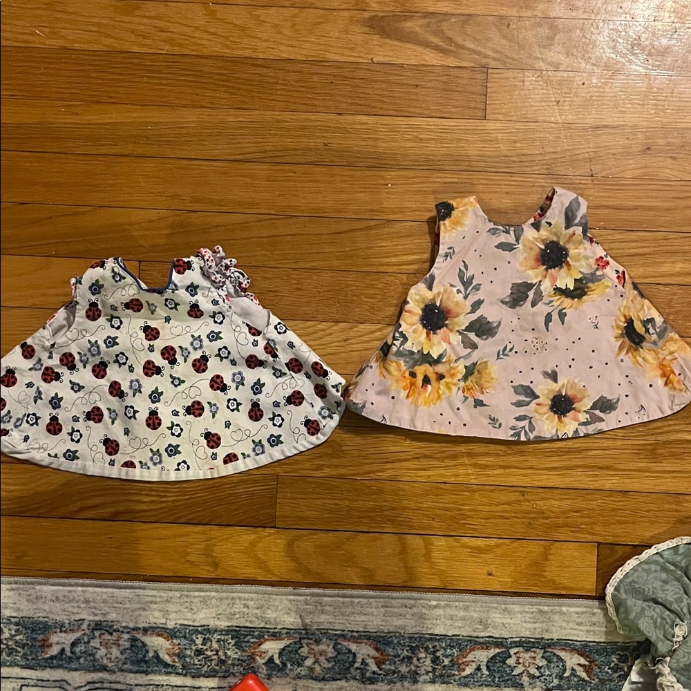 Handmade Adjustable Baby Tank Tops - Pink and White